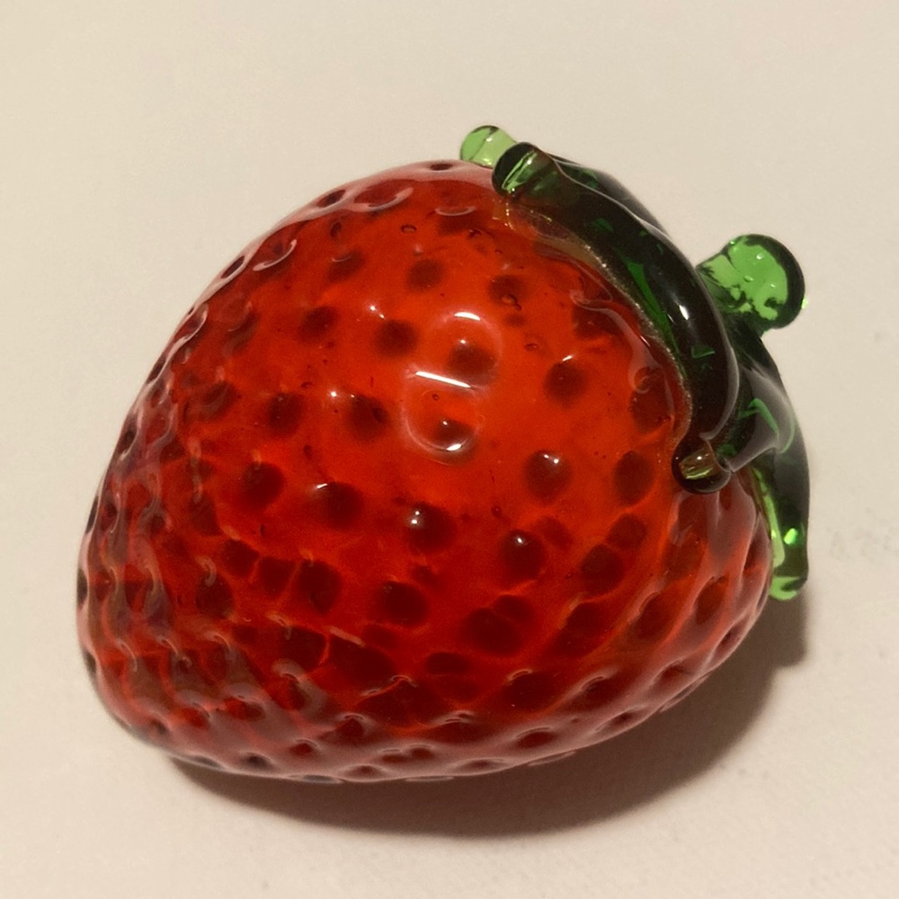 Strawberry Hand Blown Glass Imperial Enterprises Glass Fruit
